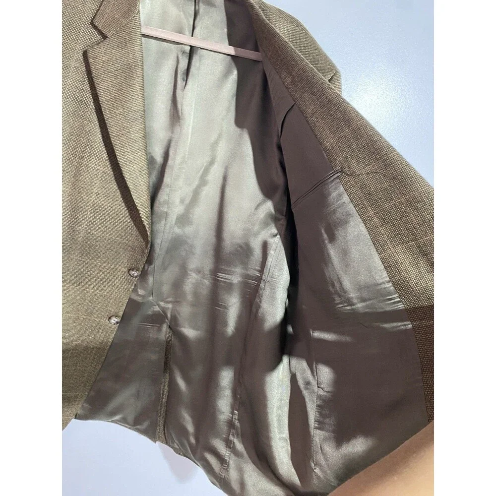 Burberry Blazer‎ Mens 46L Burberry Blue Wool Windowpane Corpcore Office Business